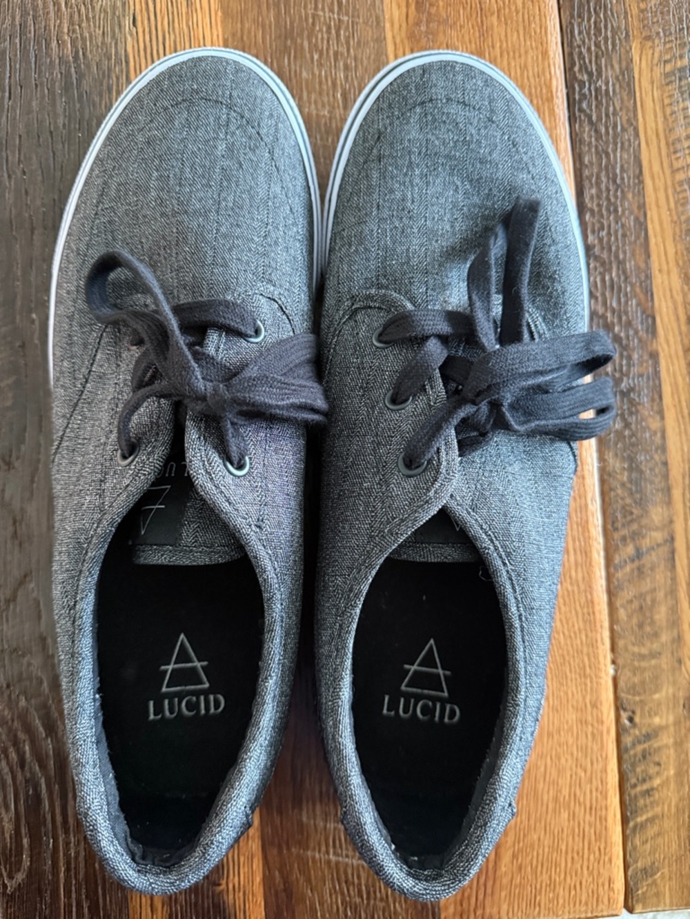 Lucid Gray Canvas Lace-Up Sneakers